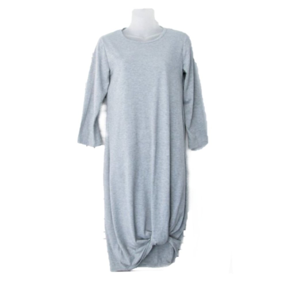 Moking Top polyester cotton gray knit dress S